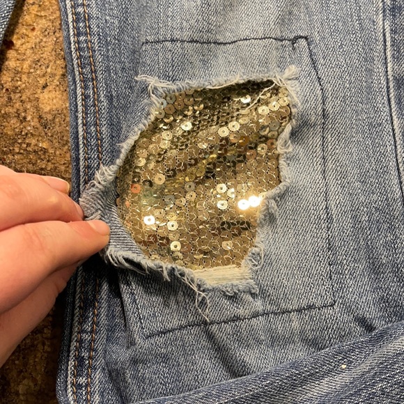Junior Wallflower Jeans size 5‎ w/ sparkle patches - Picture 1 of 12